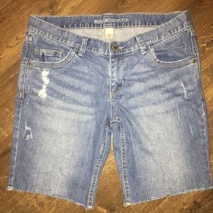 Distressed Denim Shorts